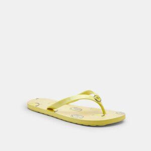 Coach Women's Light Khaki Zayn Flip Flop Fruit Print Sandals Size 11